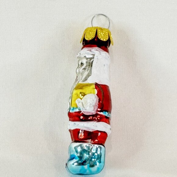 Vintage Blown Glass Little Santa Claus Christmas Tree Ornament 2.5 Inches Tiny - Picture 3 of 4